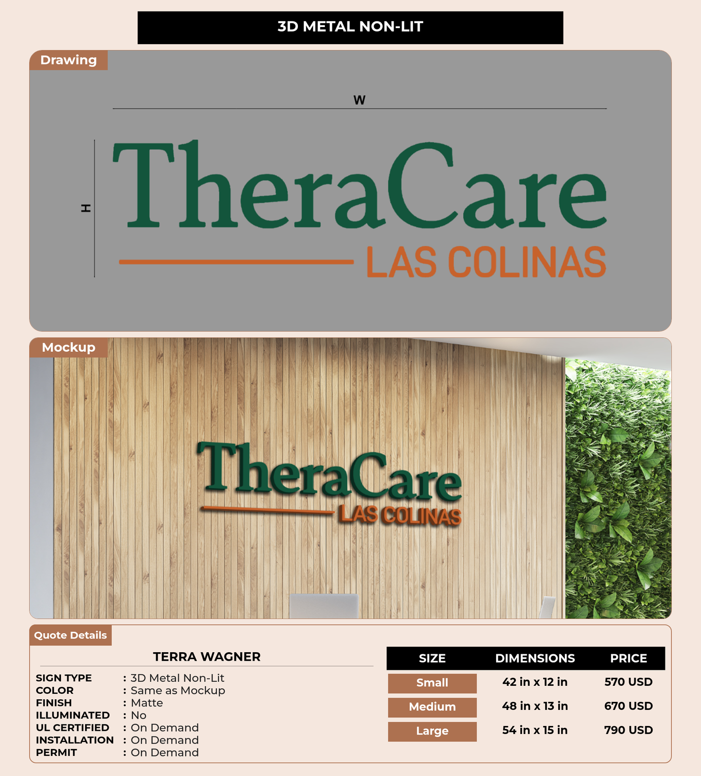 CUSTOM MOCKUP SIGN FOR Terra Wagner