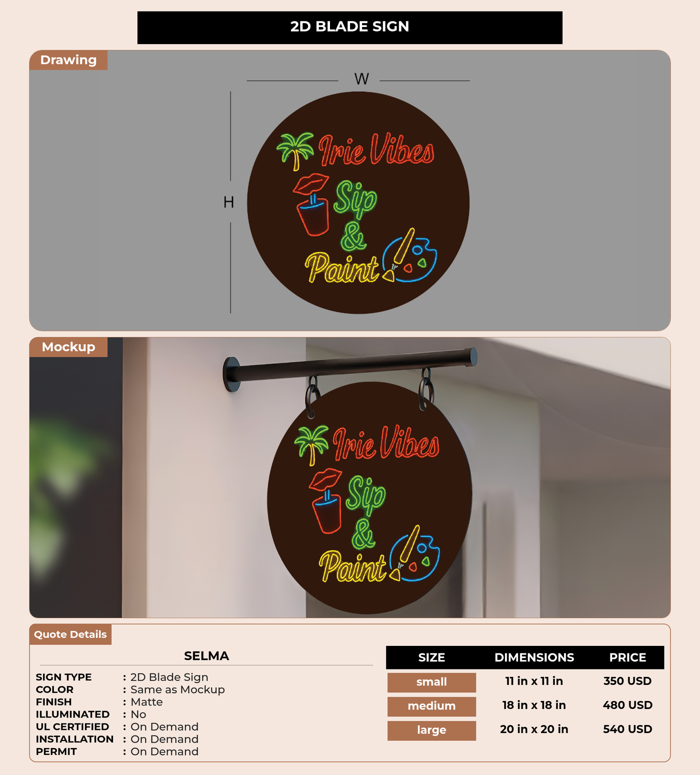 CUSTOM MOCKUP SIGN FOR Selma