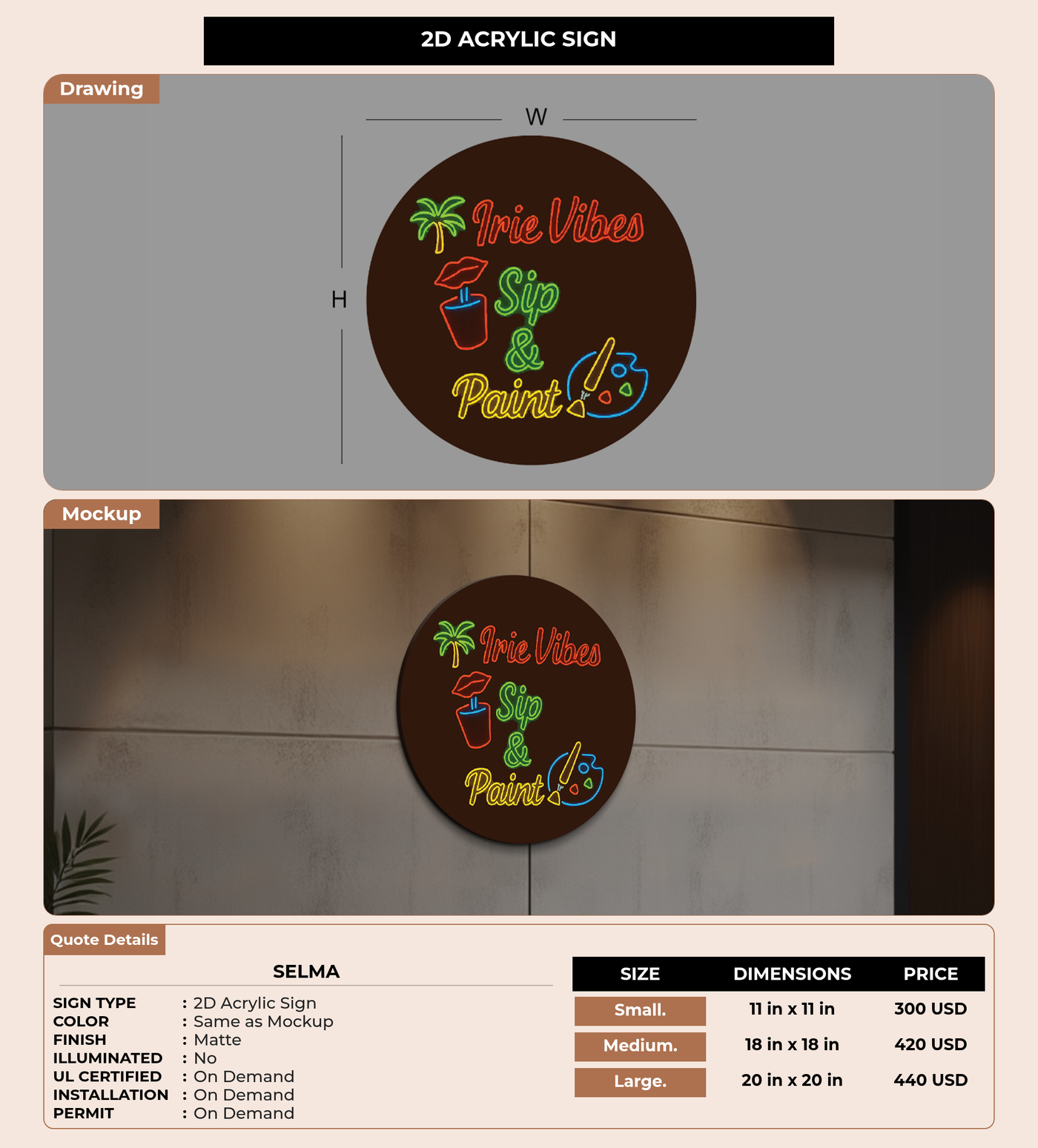 CUSTOM MOCKUP SIGN FOR Selma
