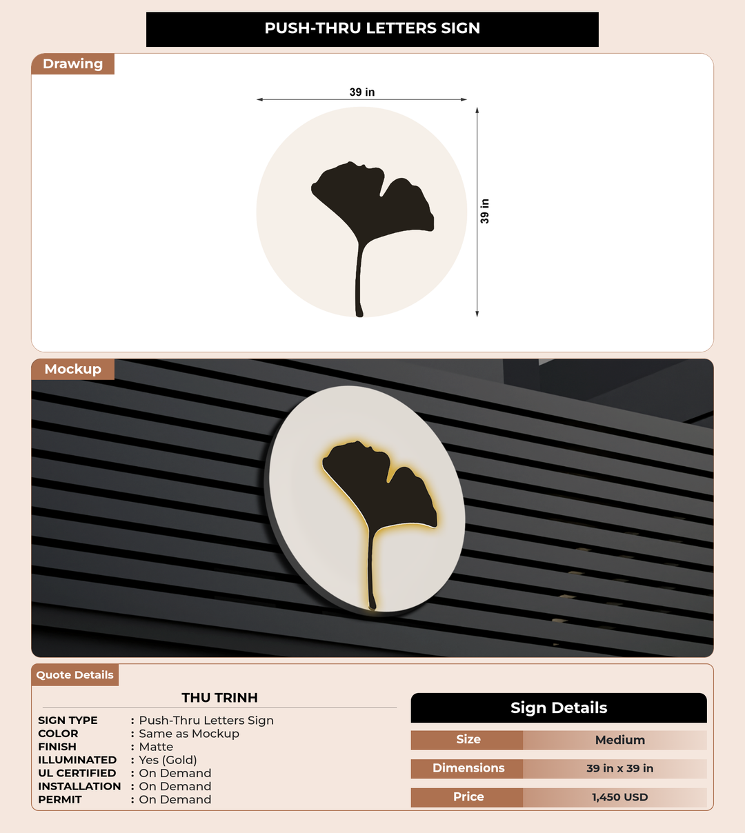 CUSTOM MOCKUP SIGN FOR Thu Trinh