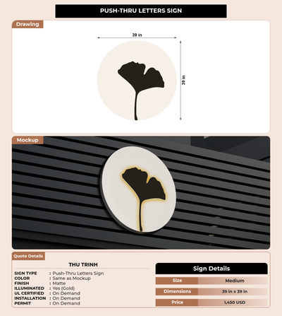 CUSTOM MOCKUP SIGN FOR Thu Trinh