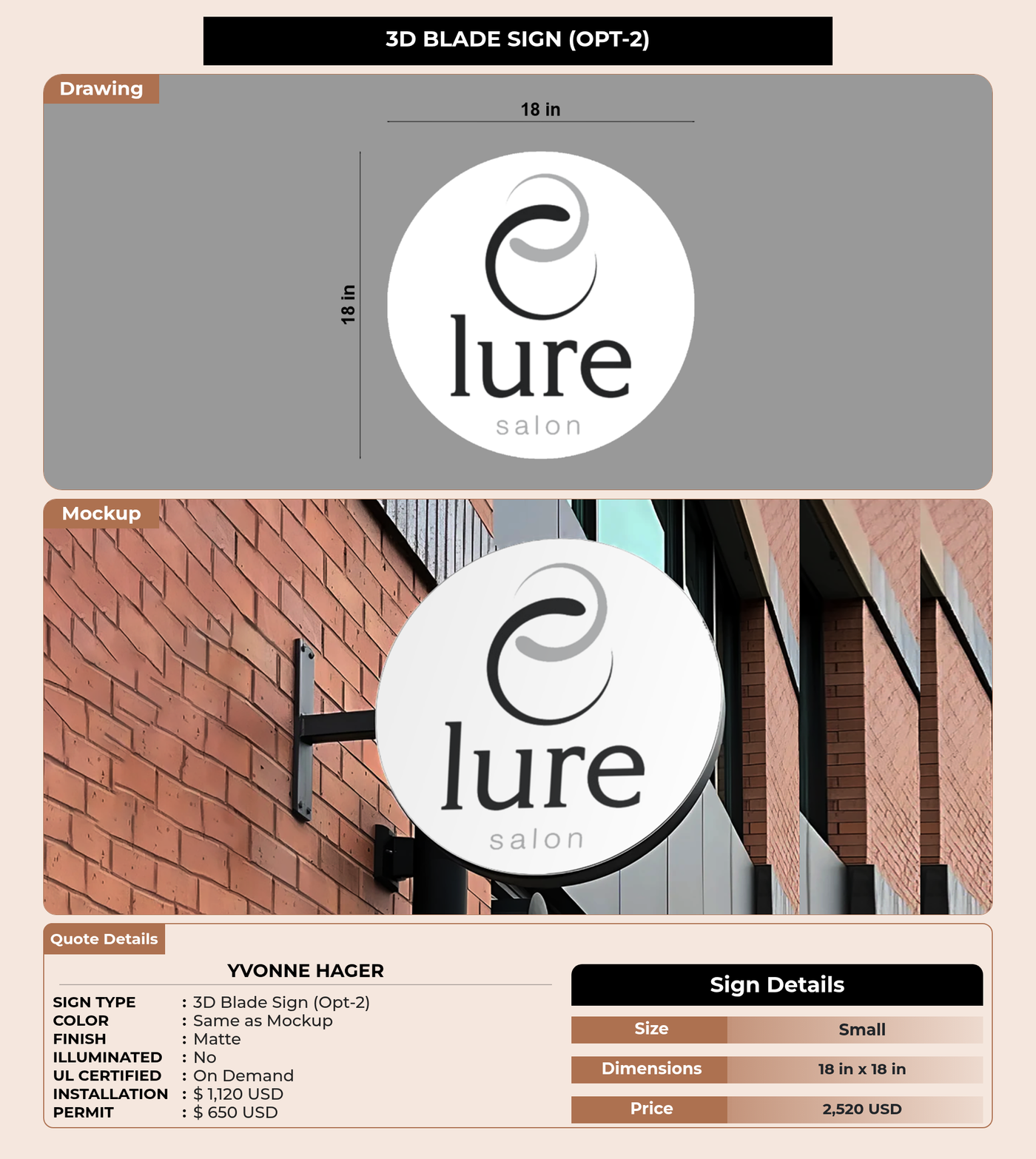 CUSTOM MOCKUP SIGN FOR Yvonne Hager