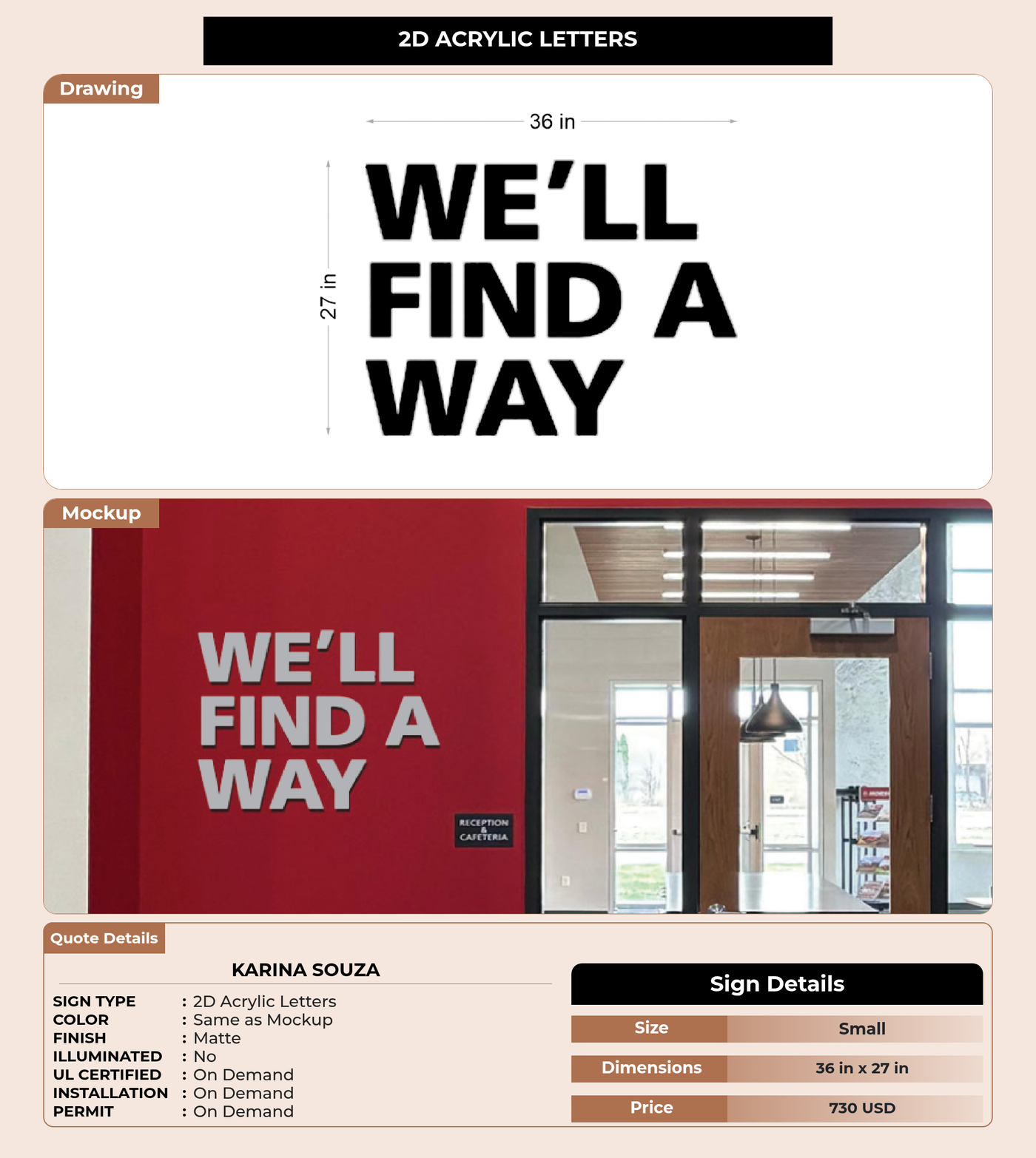 CUSTOM MOCKUP SIGN FOR Karina Souza