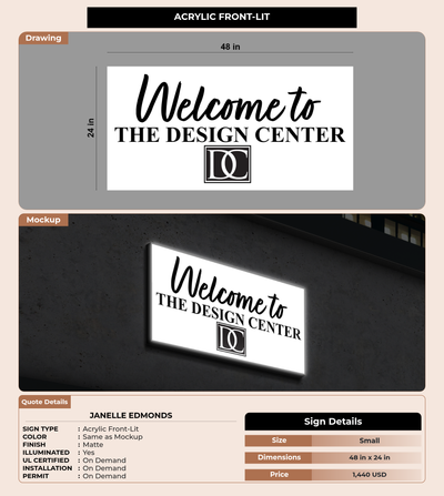 CUSTOM MOCKUP SIGN FOR Janelle Edmonds