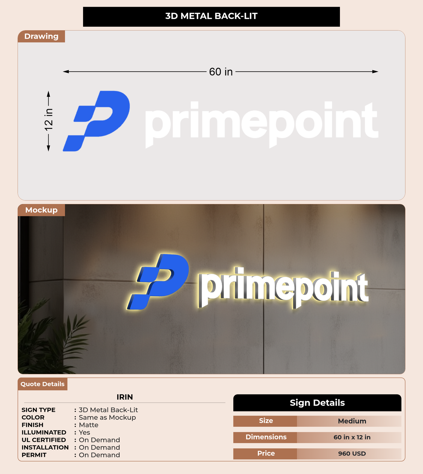 CUSTOM MOCKUP SIGN FOR Irin