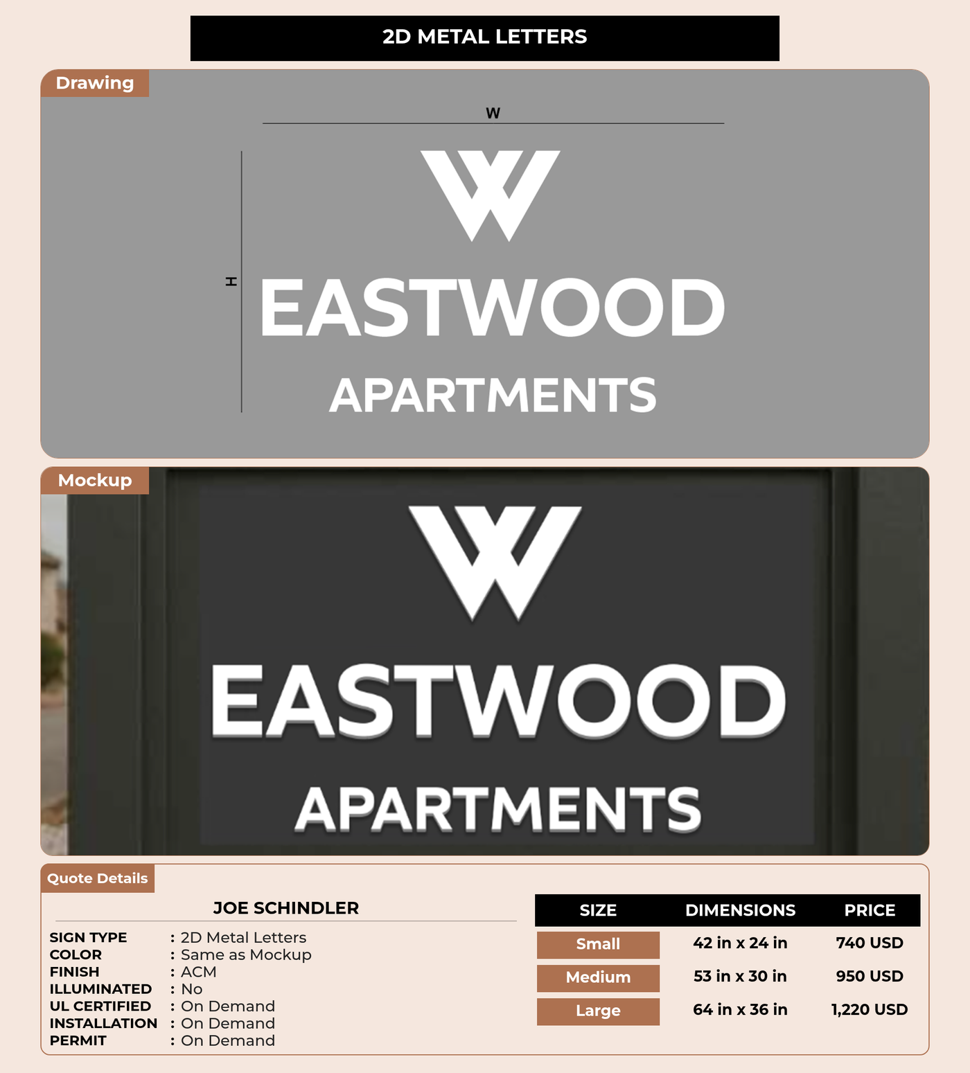 CUSTOM MOCKUP SIGN FOR Joe Schindler