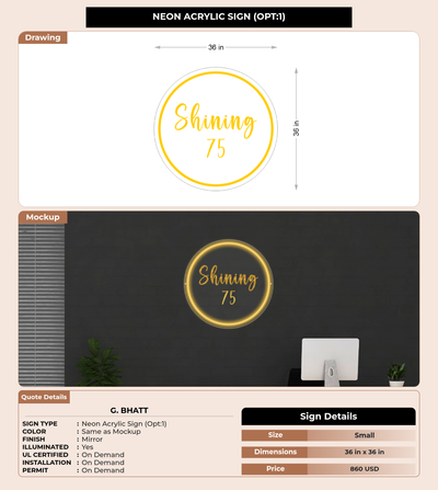 CUSTOM MOCKUP SIGN FOR G. Bhatt