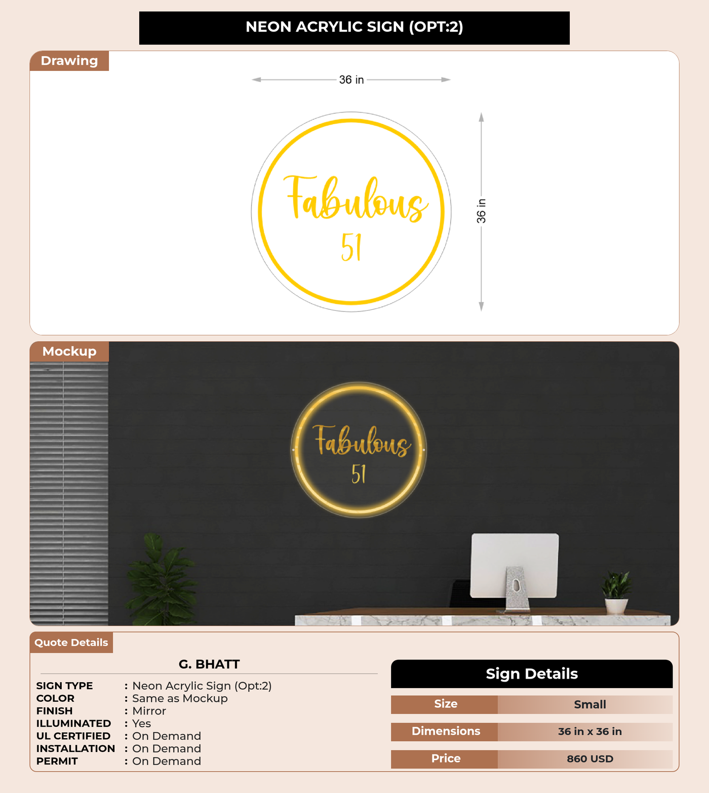 CUSTOM MOCKUP SIGN FOR G. Bhatt