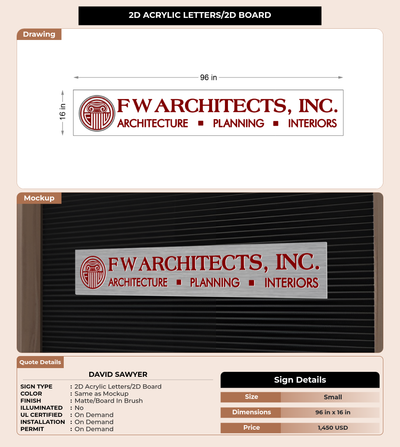 CUSTOM MOCKUP SIGN FOR David Sawyer