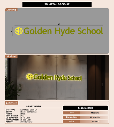 CUSTOM MOCKUP SIGN FOR Debby Hsieh