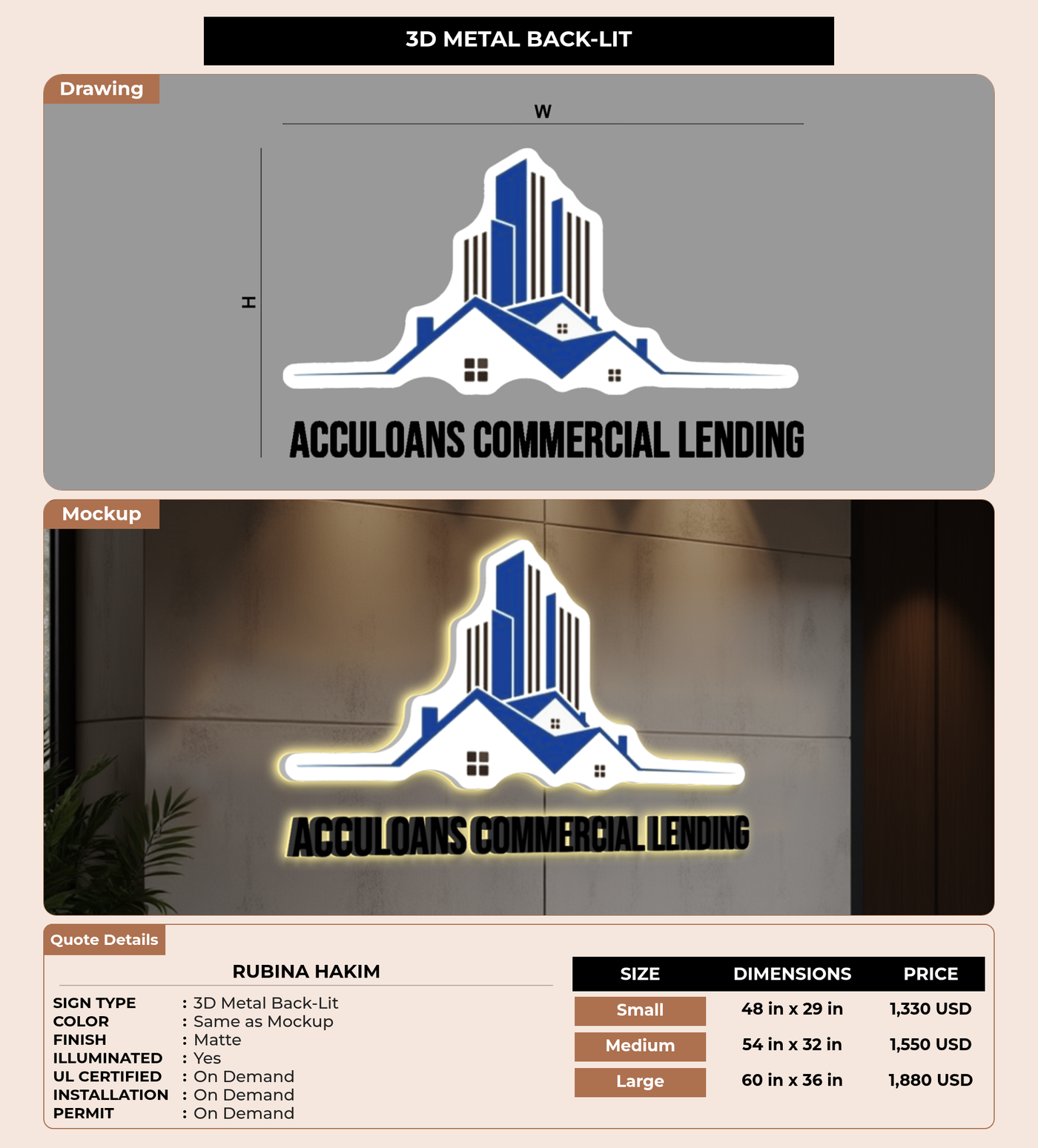 CUSTOM MOCKUP SIGN FOR Rubina Hakim