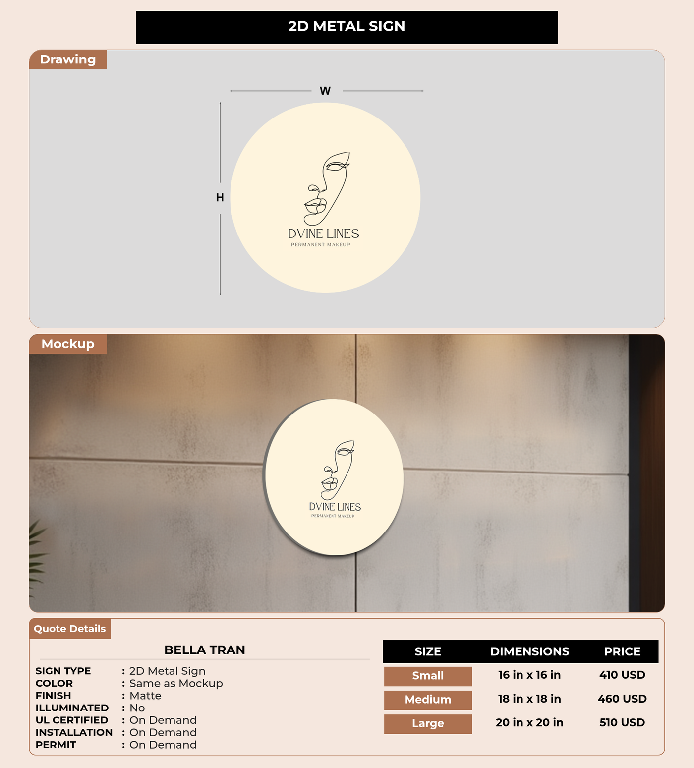 CUSTOM MOCKUP SIGN FOR Bella Tran