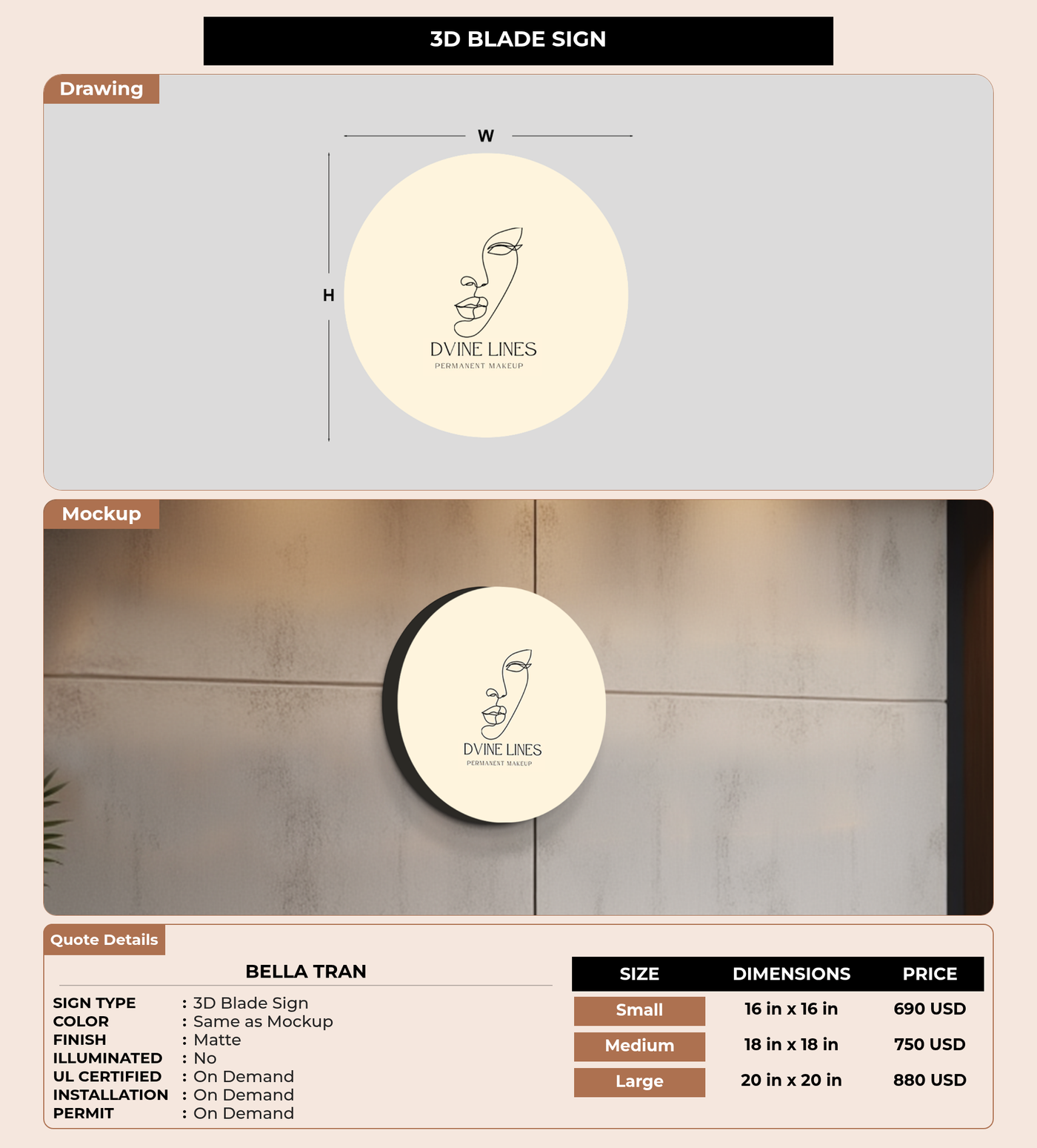 CUSTOM MOCKUP SIGN FOR Bella Tran