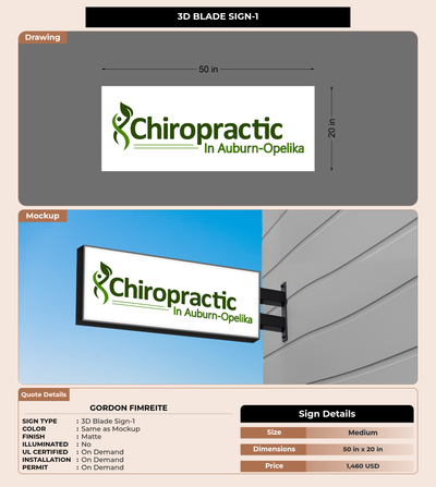 CUSTOM MOCKUP SIGN FOR Gordon Fimreite