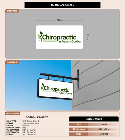 CUSTOM MOCKUP SIGN FOR Gordon Fimreite