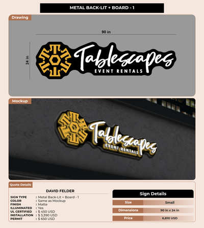 CUSTOM MOCKUP SIGN FOR David Felder