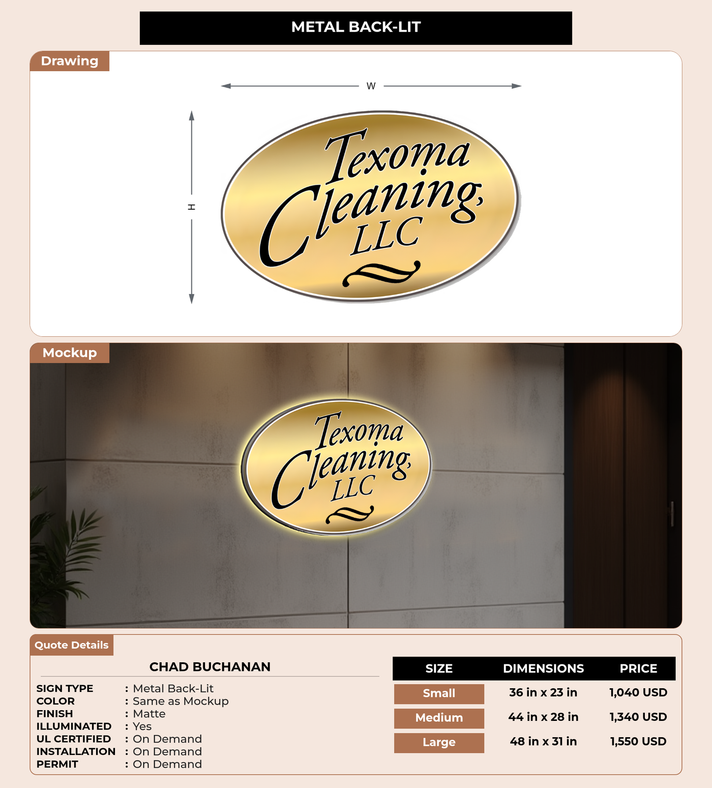 CUSTOM MOCKUP SIGN FOR Chad Buchanan