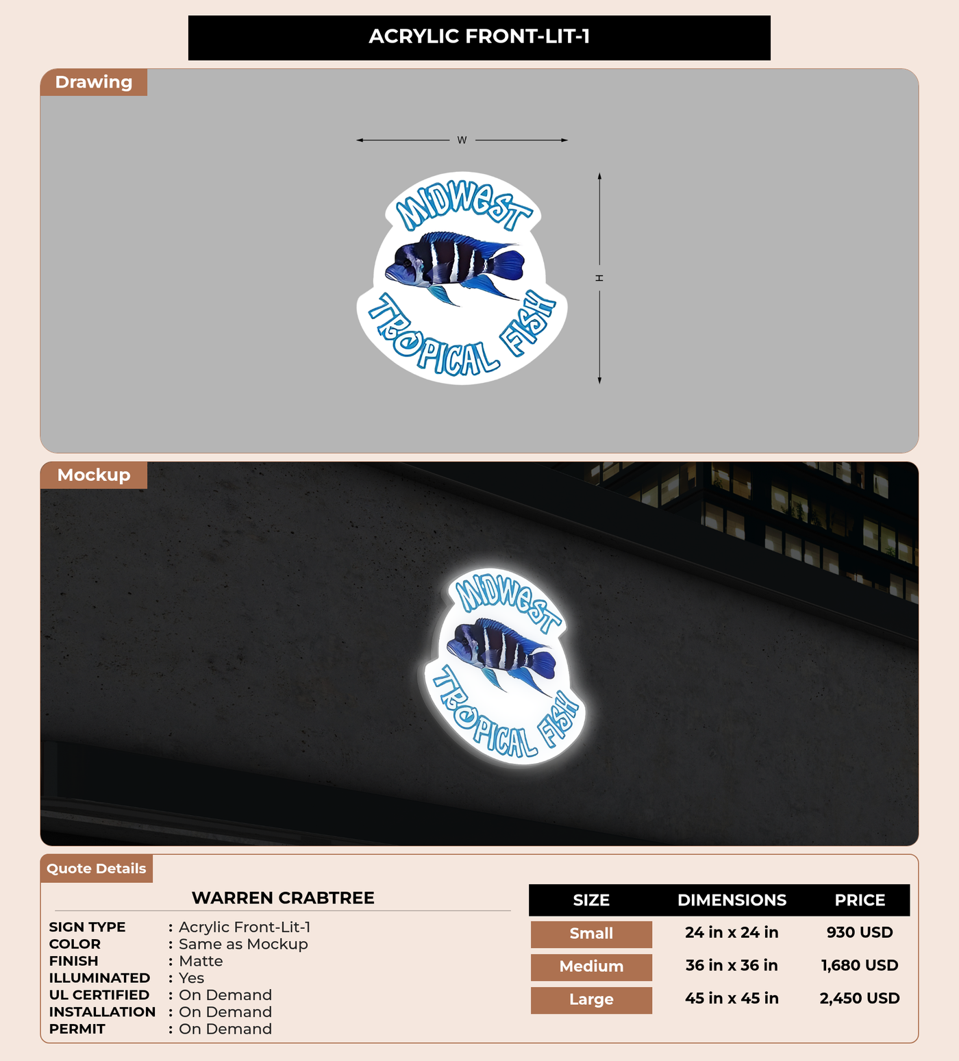 CUSTOM MOCKUP SIGN FOR Warren Crabtree