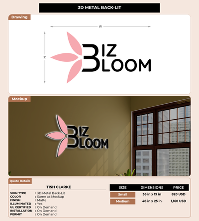 CUSTOM MOCKUP SIGN FOR Tish Clarke