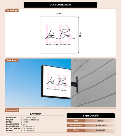 CUSTOM MOCKUP SIGN FOR Savanna