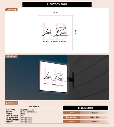 CUSTOM MOCKUP SIGN FOR Savanna