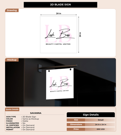 CUSTOM MOCKUP SIGN FOR Savanna
