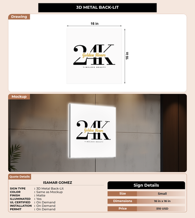 CUSTOM MOCKUP SIGN FOR Isamar Gomez