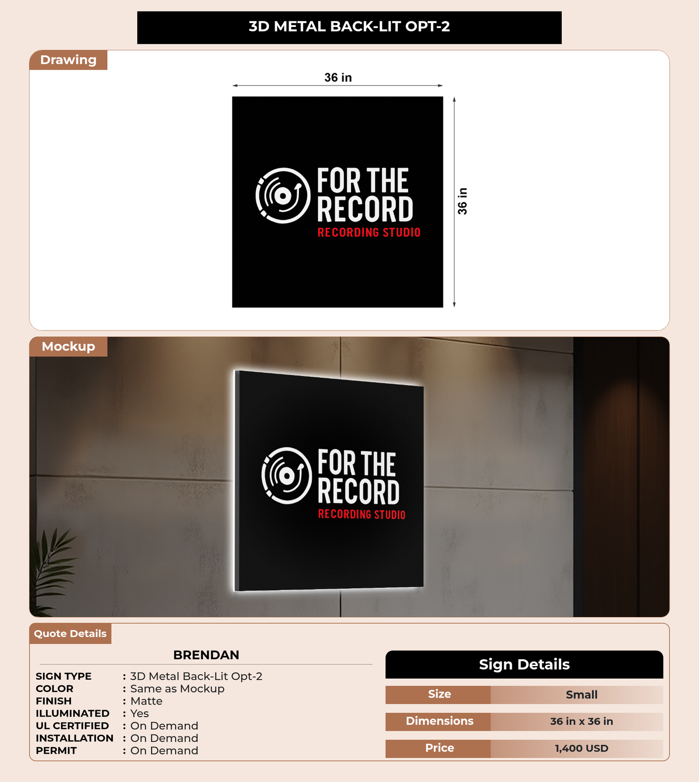 CUSTOM MOCKUP SIGN FOR Brendan