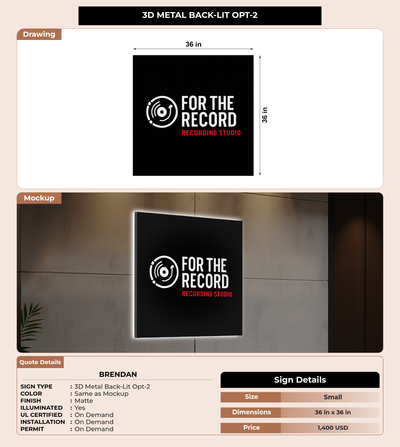 CUSTOM MOCKUP SIGN FOR Brendan