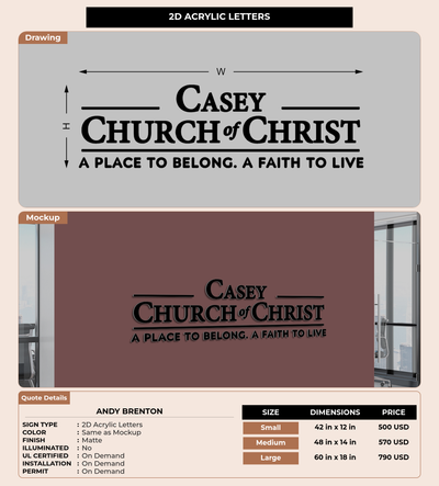 CUSTOM MOCKUP SIGN FOR Andy Brenton
