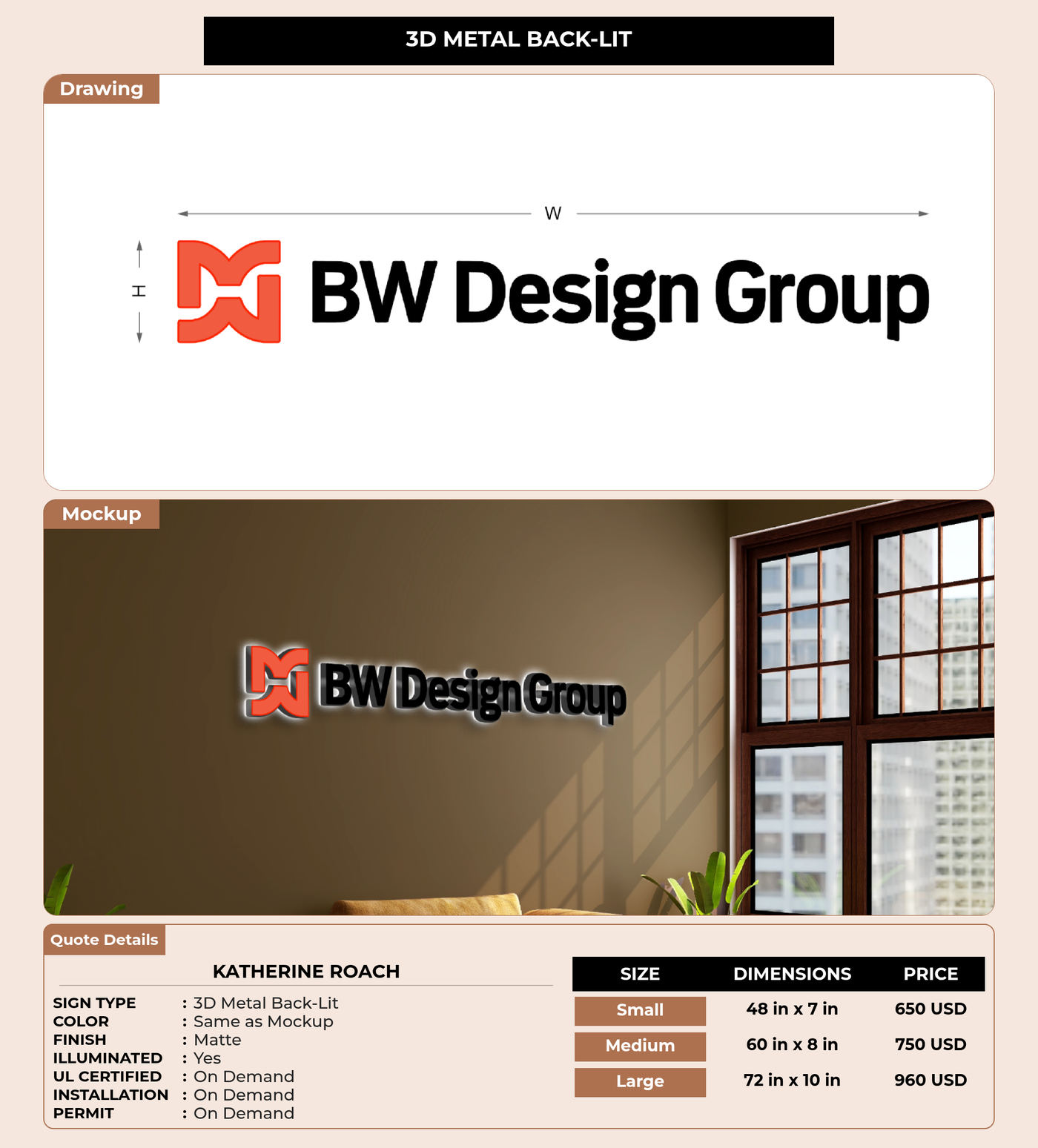 CUSTOM MOCKUP SIGN FOR Katherine Roach