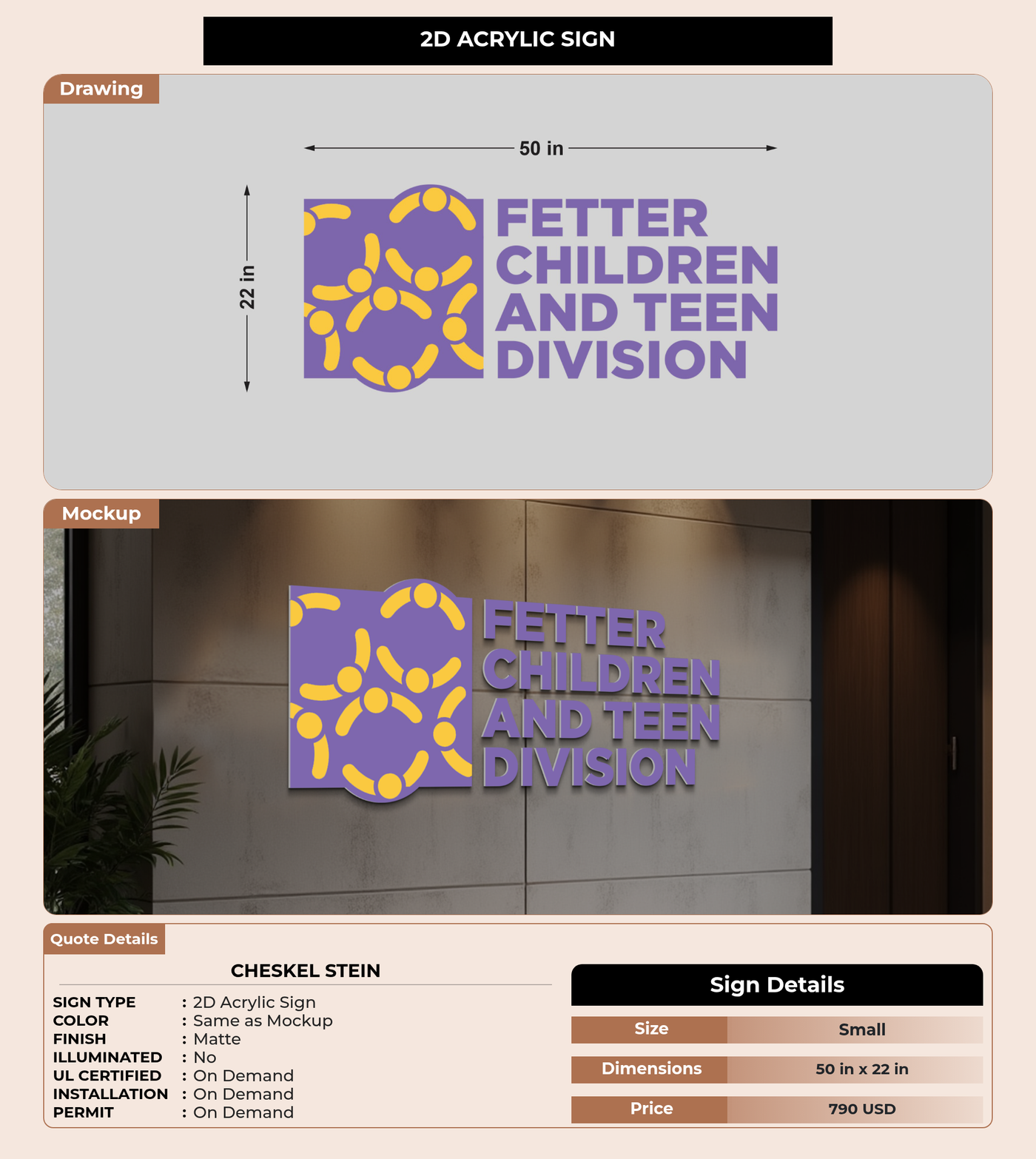 CUSTOM MOCKUP SIGN FOR Cheskel Stein