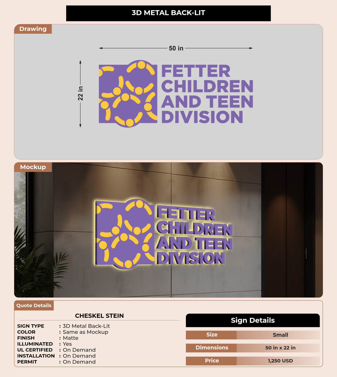 CUSTOM MOCKUP SIGN FOR Cheskel Stein