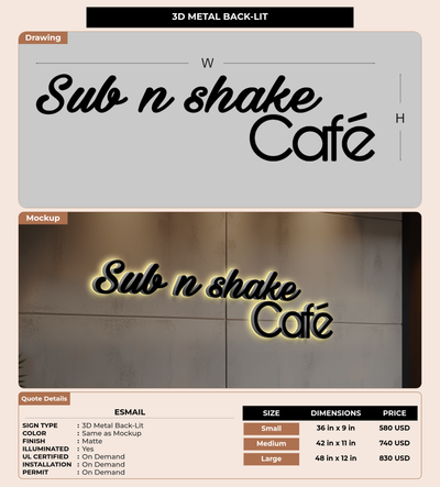 CUSTOM MOCKUP SIGN FOR Esmail