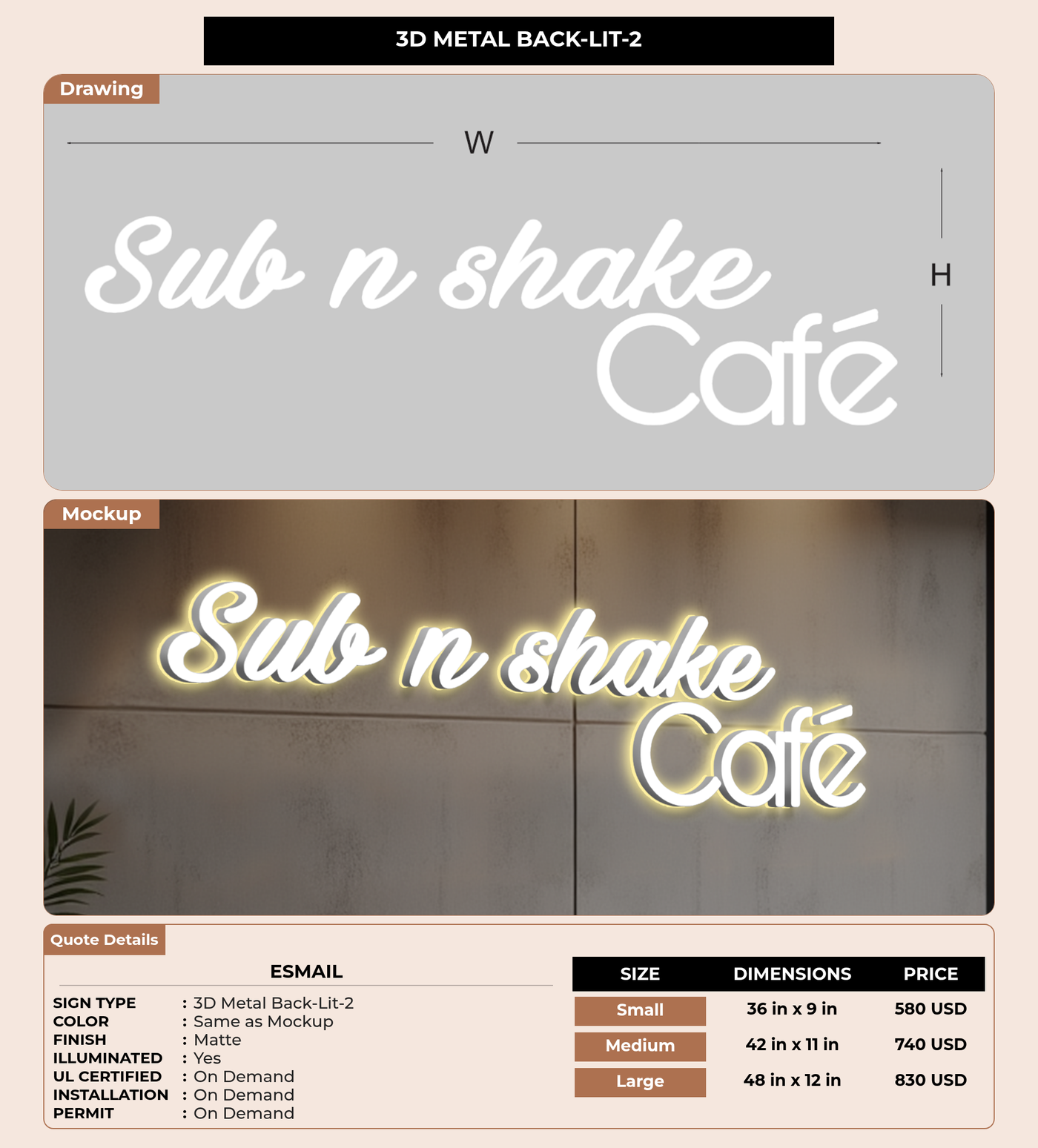 CUSTOM MOCKUP SIGN FOR Esmail