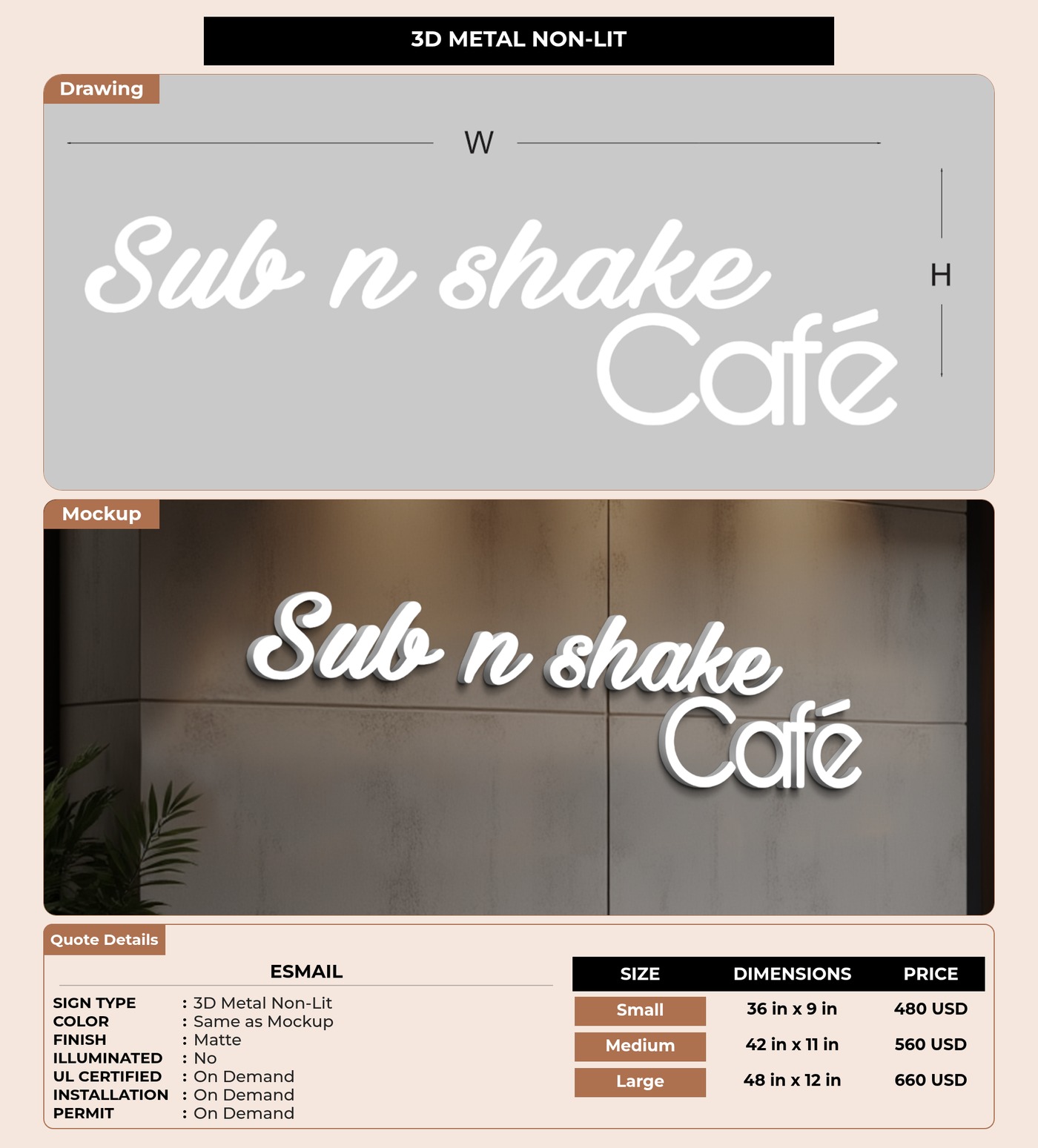 CUSTOM MOCKUP SIGN FOR Esmail
