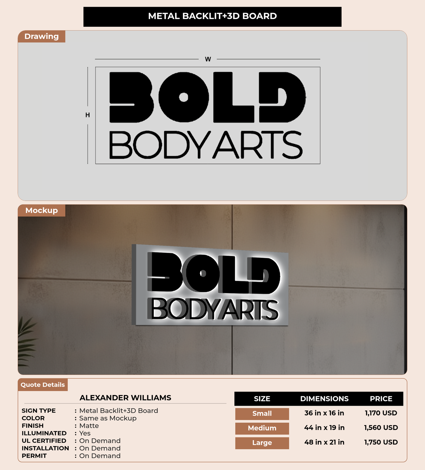 CUSTOM MOCKUP SIGN FOR Alexander Williams