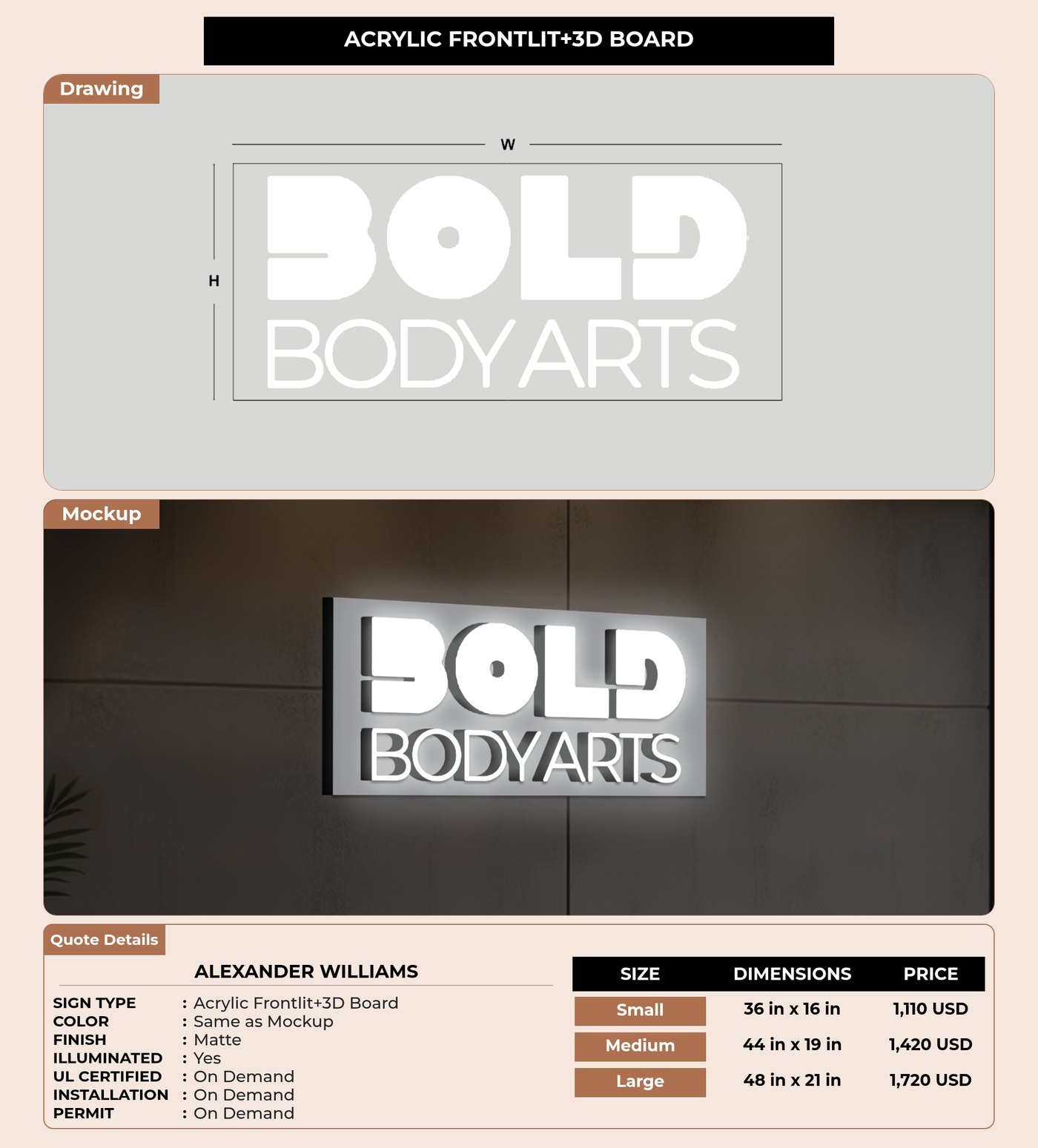 CUSTOM MOCKUP SIGN FOR Alexander Williams