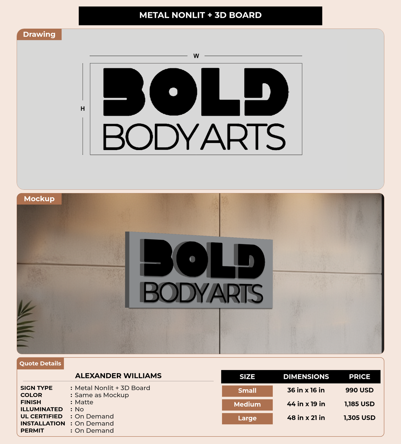 CUSTOM MOCKUP SIGN FOR Alexander Williams