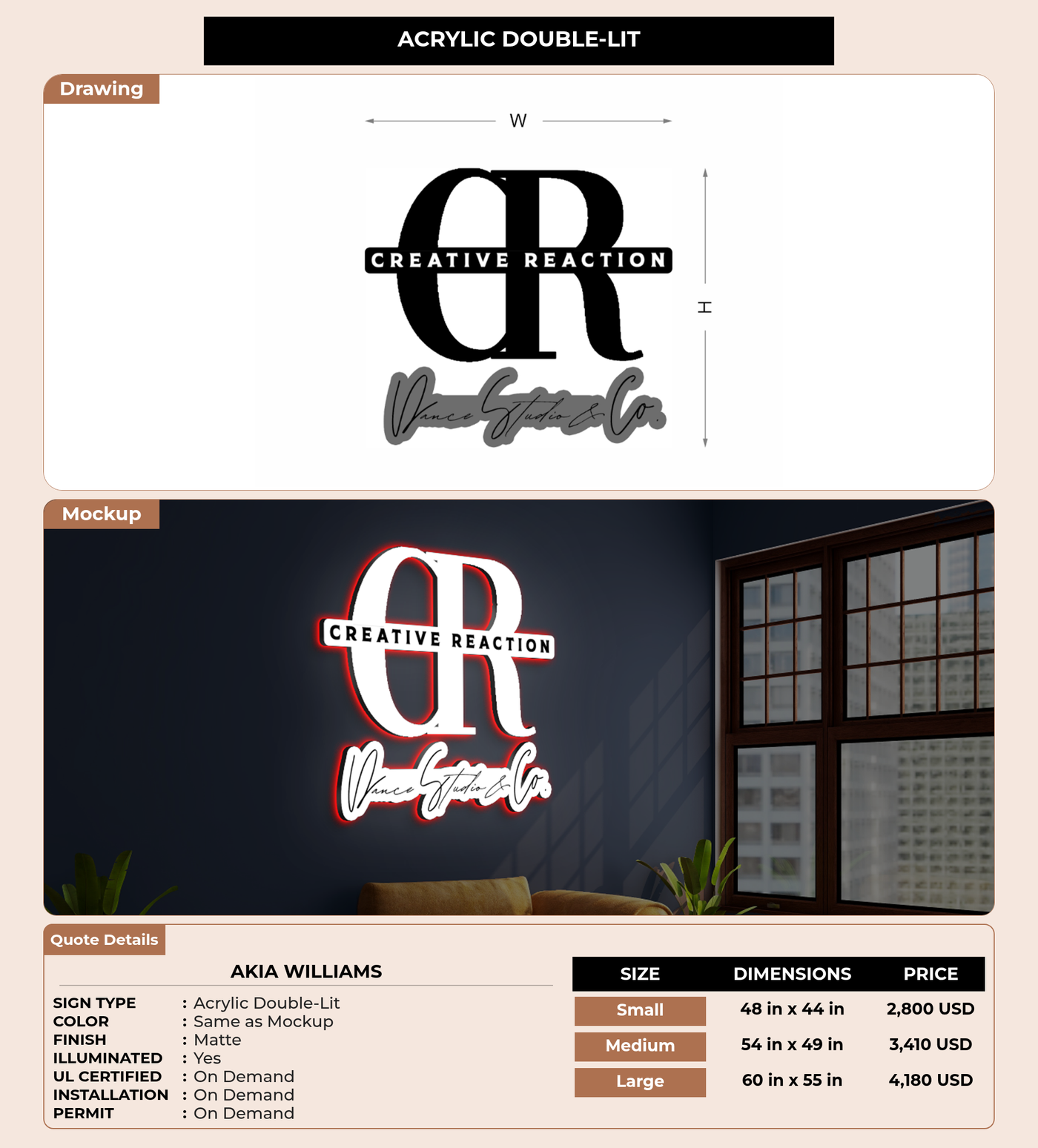 CUSTOM MOCKUP SIGN FOR Akia Williams