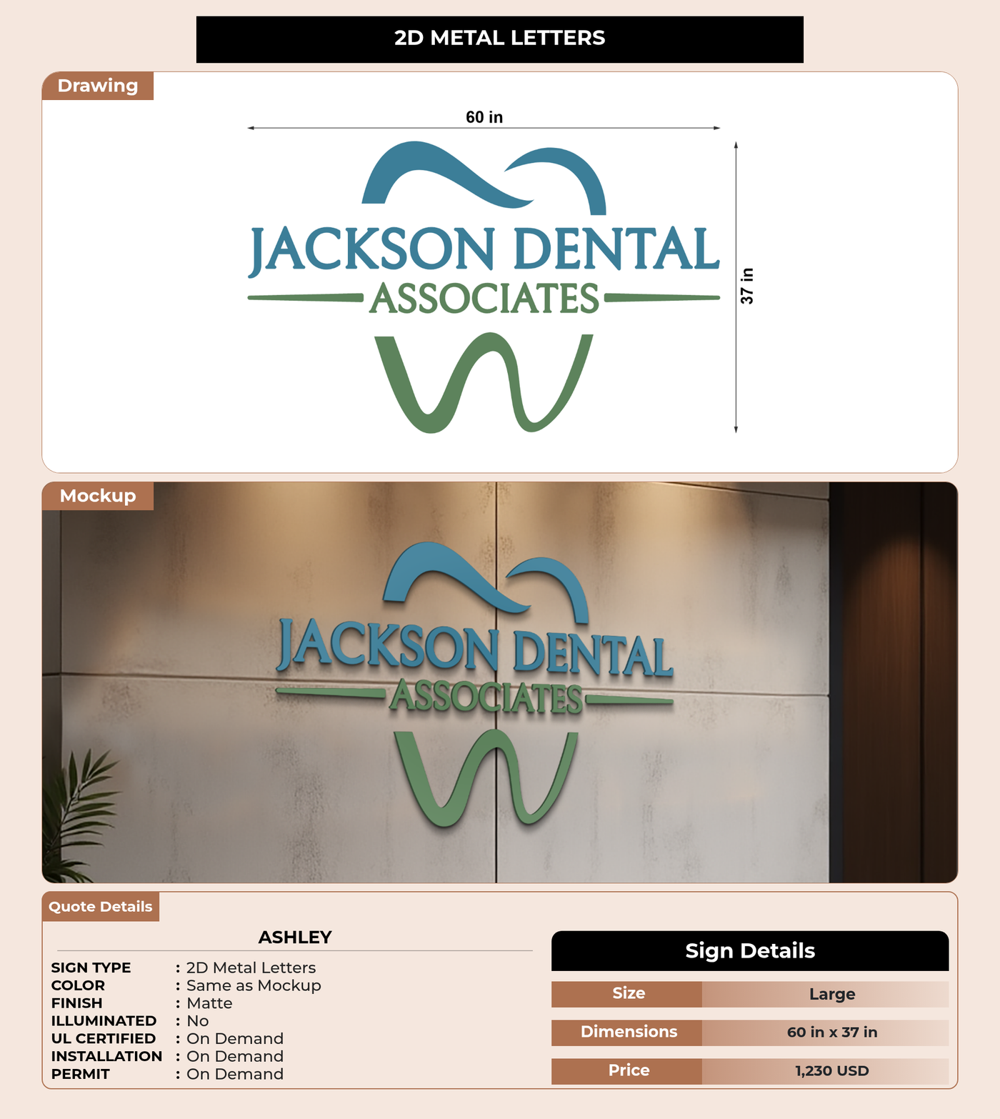 CUSTOM MOCKUP SIGN FOR Ashley