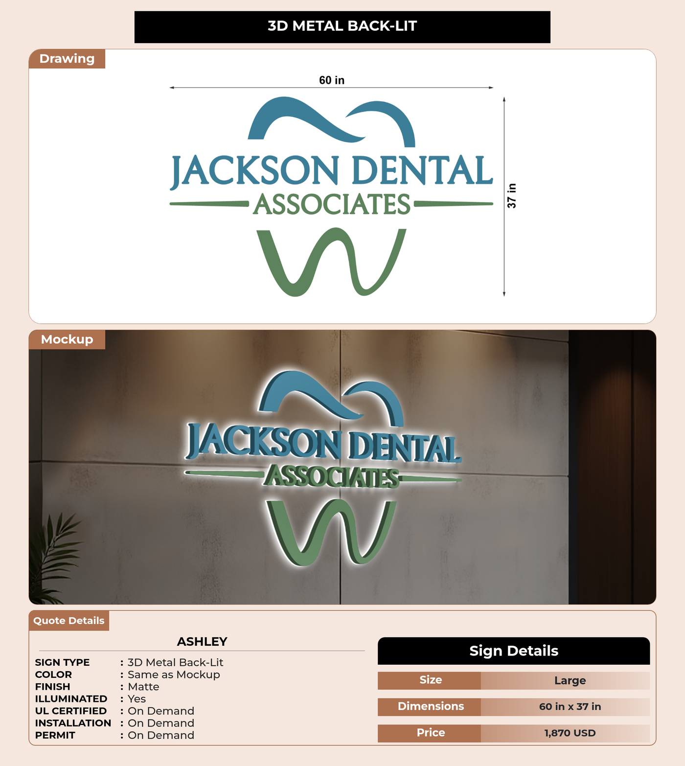 CUSTOM MOCKUP SIGN FOR Ashley