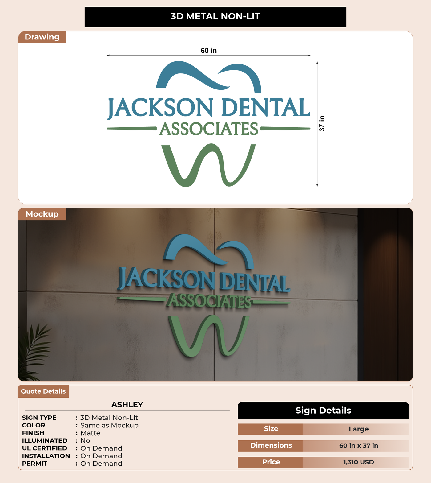 CUSTOM MOCKUP SIGN FOR Ashley