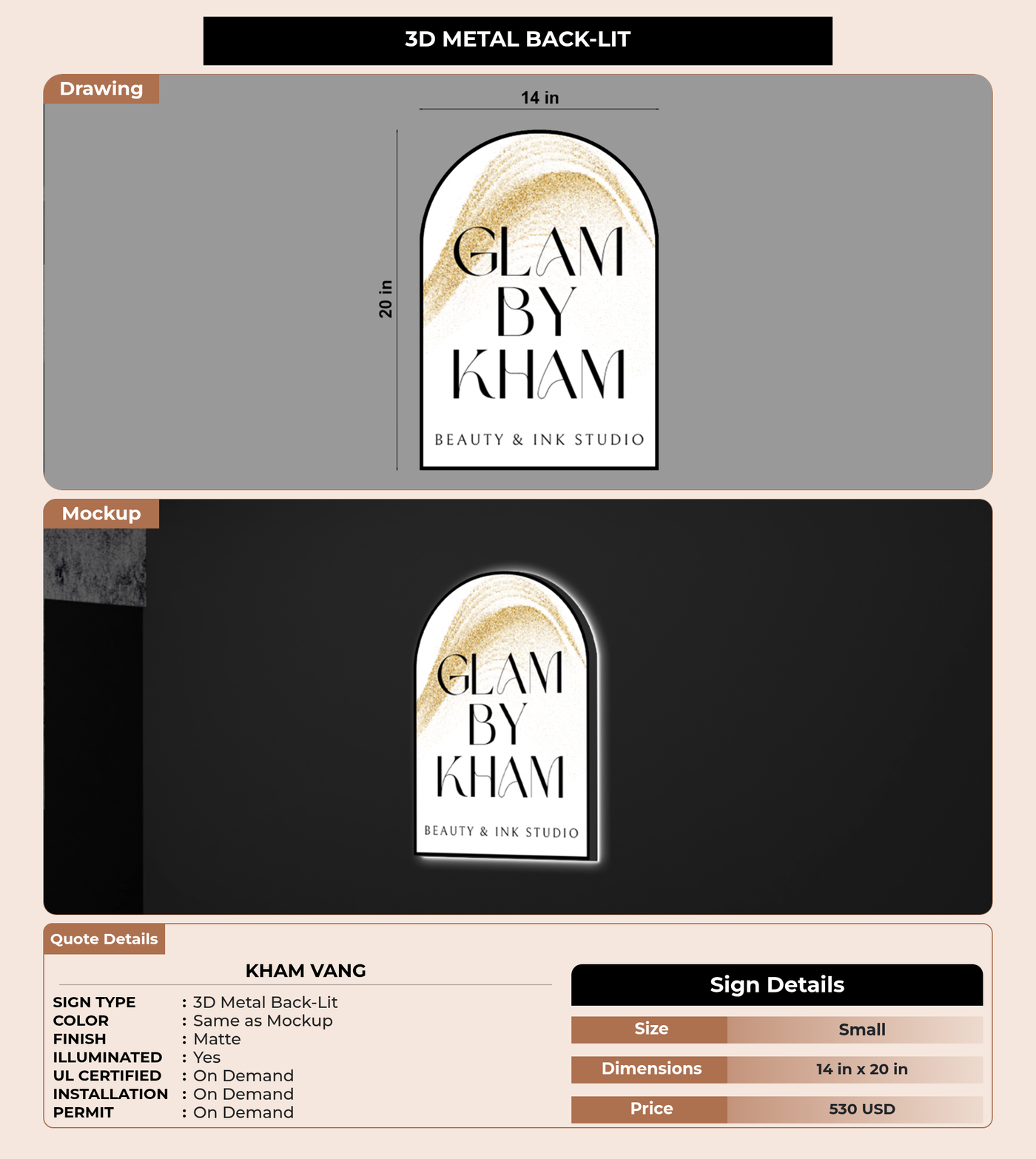 CUSTOM MOCKUP SIGN FOR Kham Vang