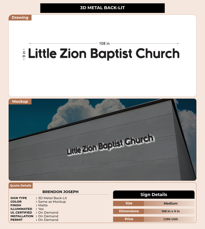 CUSTOM MOCKUP SIGN FOR BRENDON JOSEPH