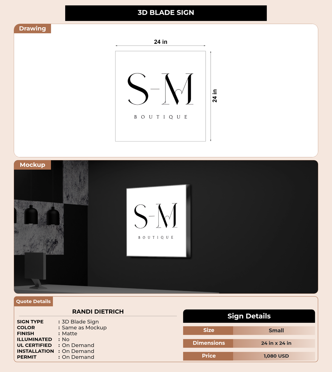 CUSTOM MOCKUP SIGN FOR Randi Dietrich