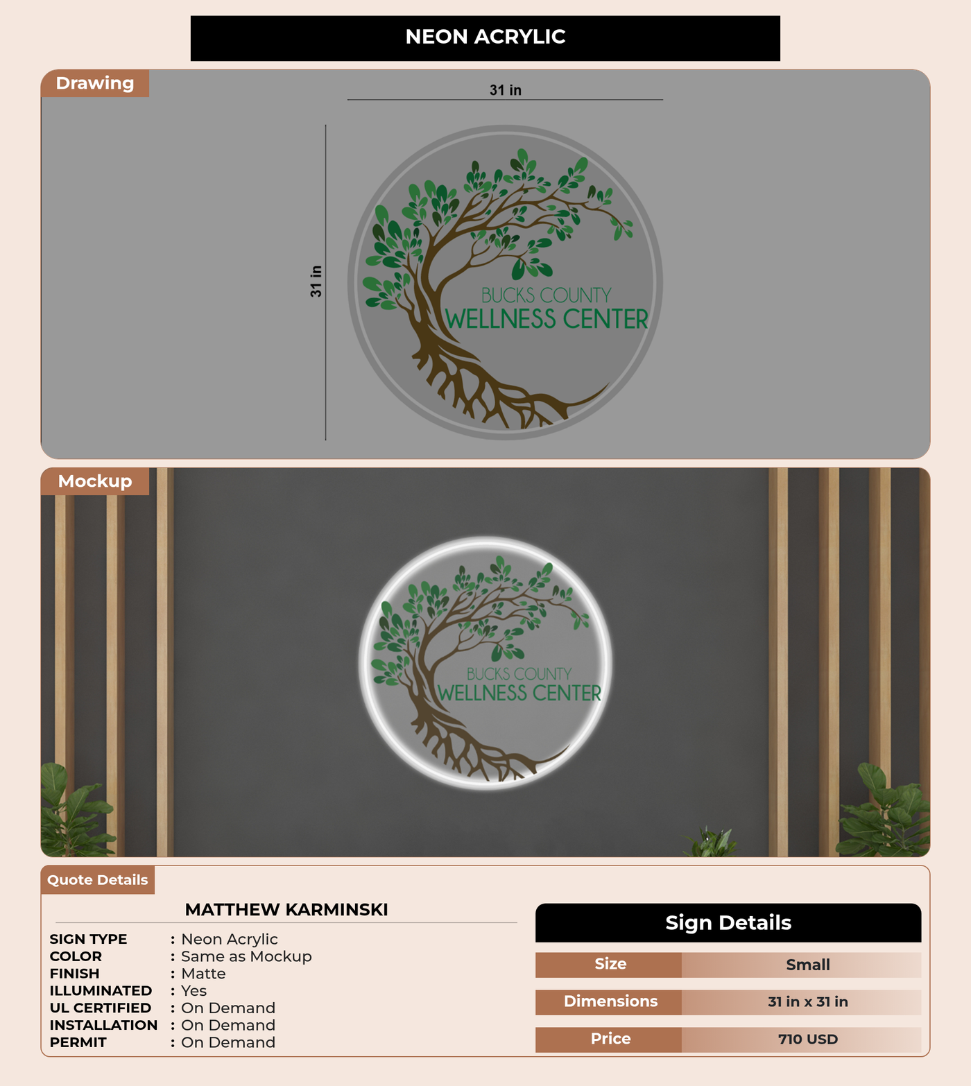 CUSTOM MOCKUP SIGN FOR Matthew Karminski