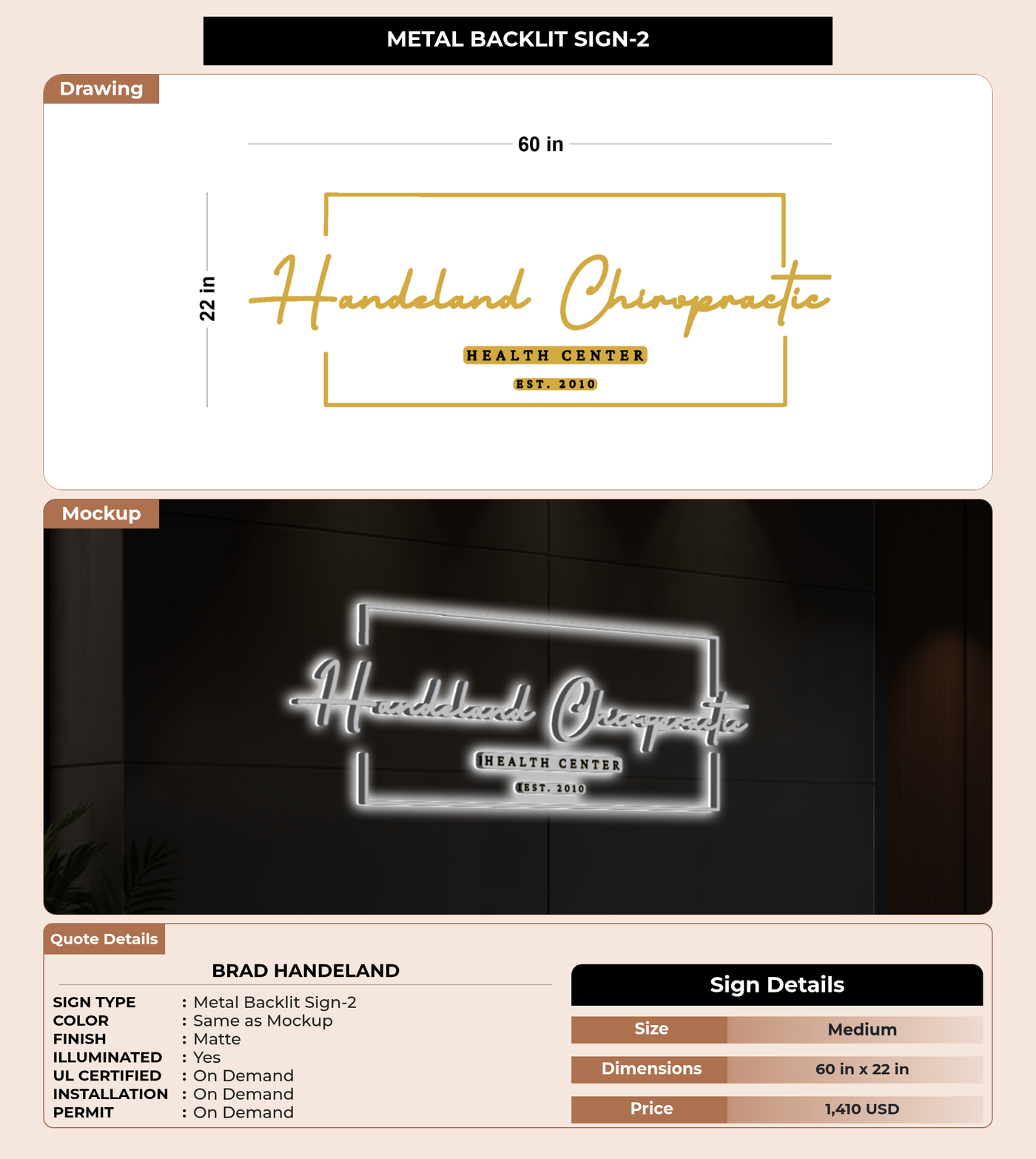 CUSTOM MOCKUP SIGN FOR Brad Handeland