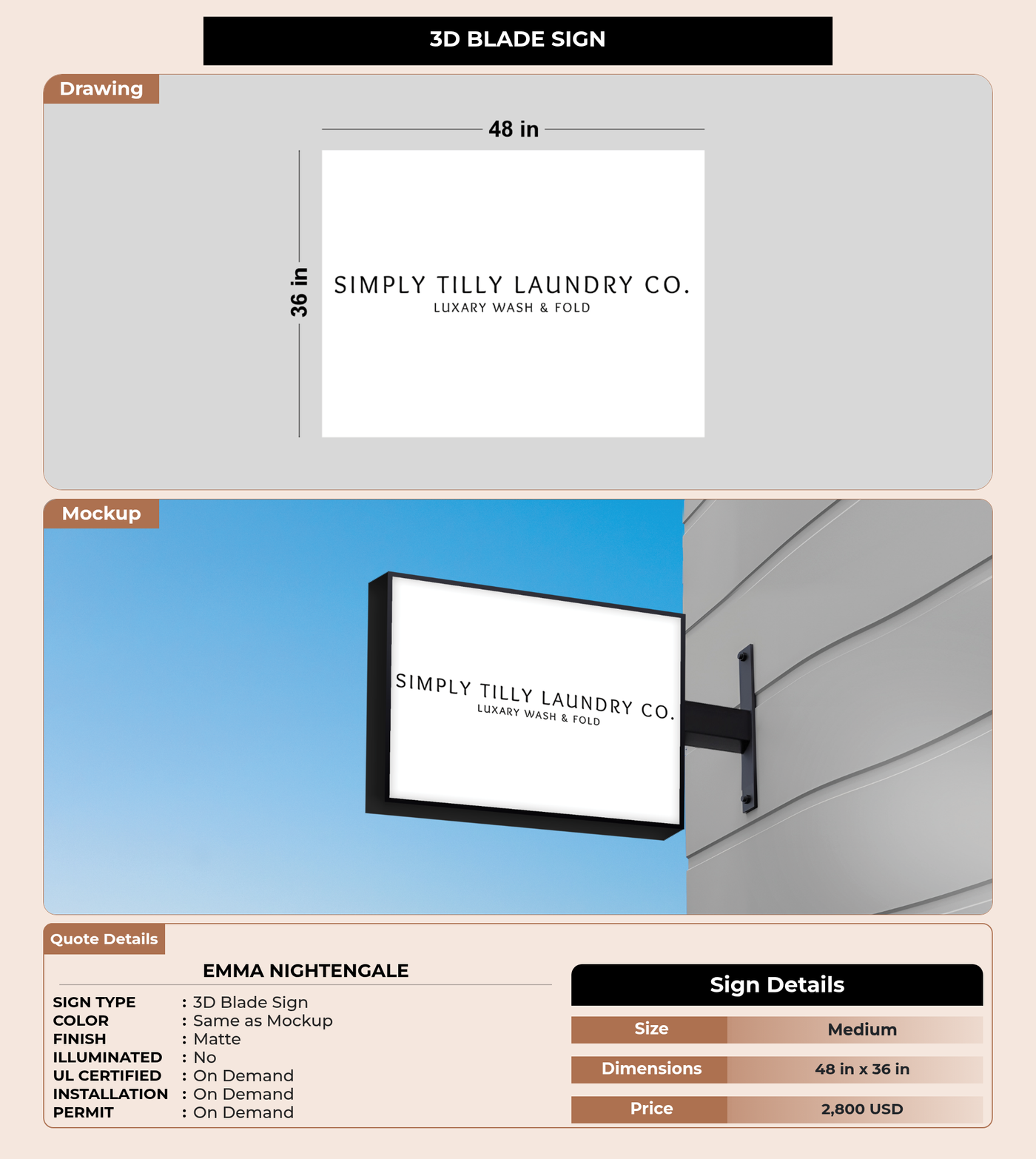 CUSTOM MOCKUP SIGN FOR Emma Nightengale
