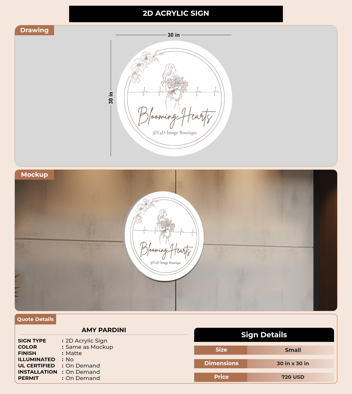 CUSTOM MOCKUP SIGN FOR Amy Pardini